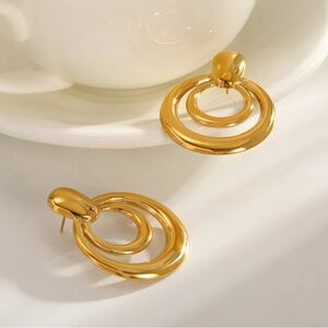 Stanley Gold Double Hoop Earrings